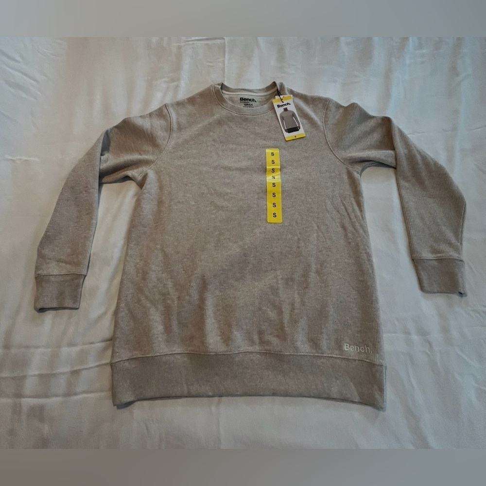 Men’s Bench Crewneck Thermal Pullover Beige Size Small NWT